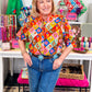Block Patch Floral Top