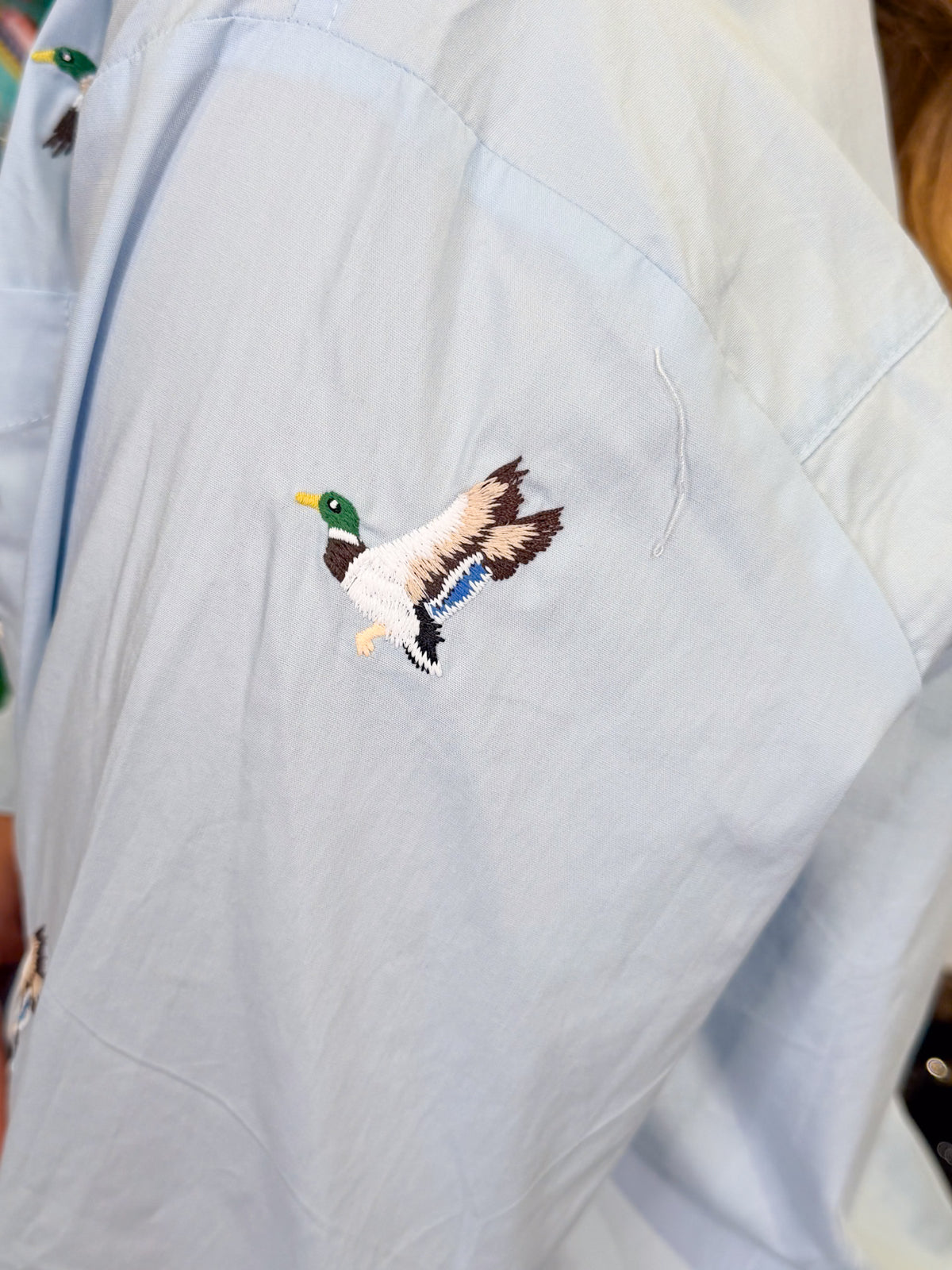 Embroidered Duck Button Down Shirt