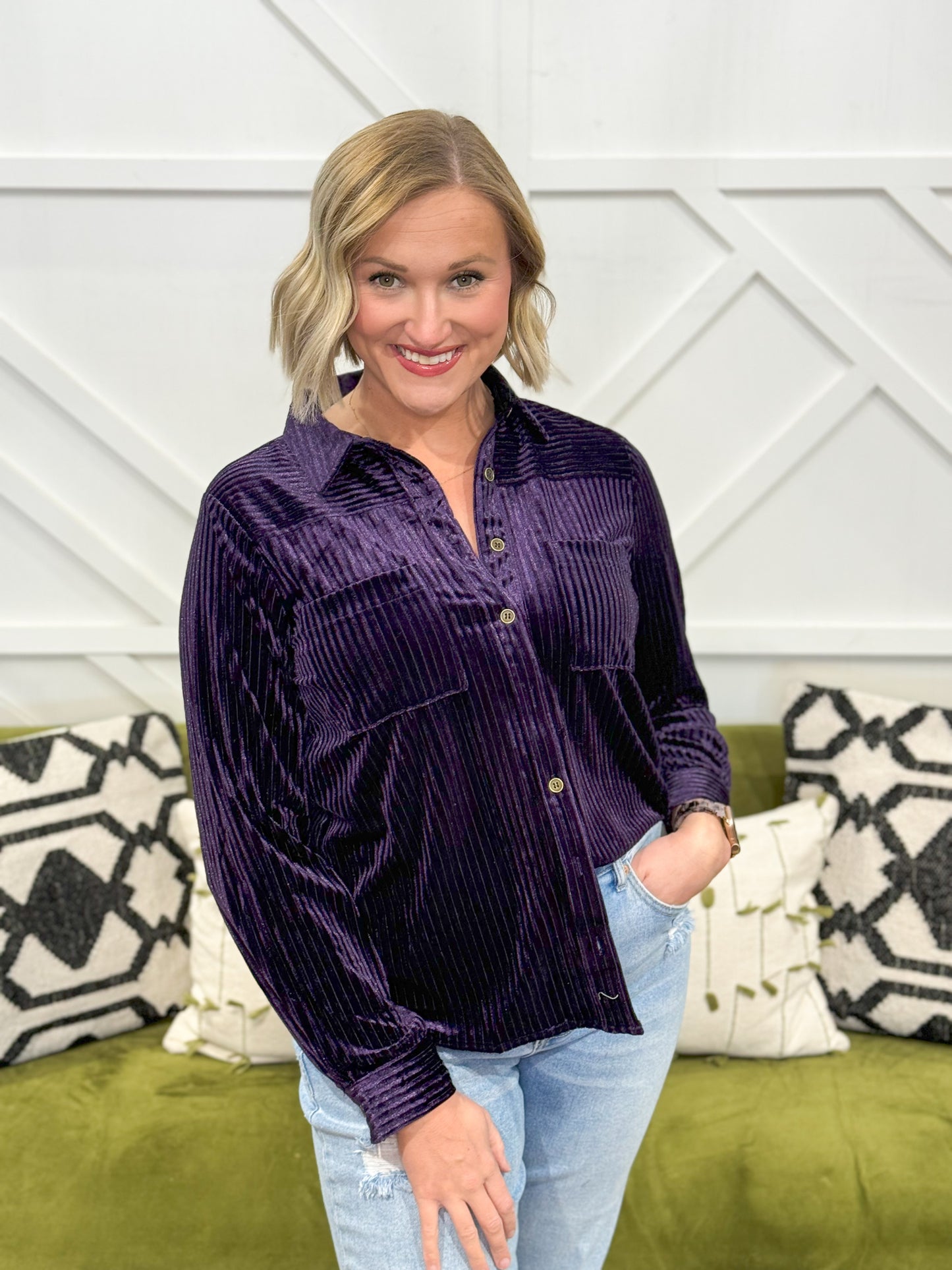 Tarri Velvet Textured Top