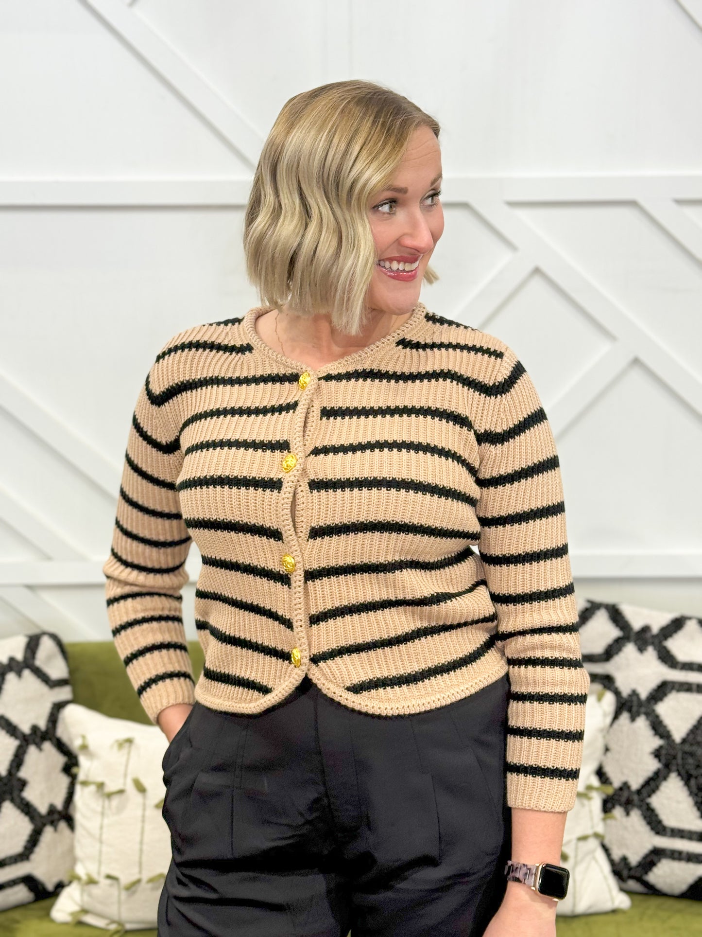 Claire Striped Cardigan