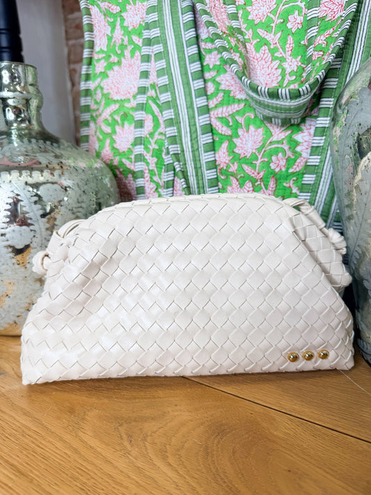 Lacy Woven Frame Crossbody Bag