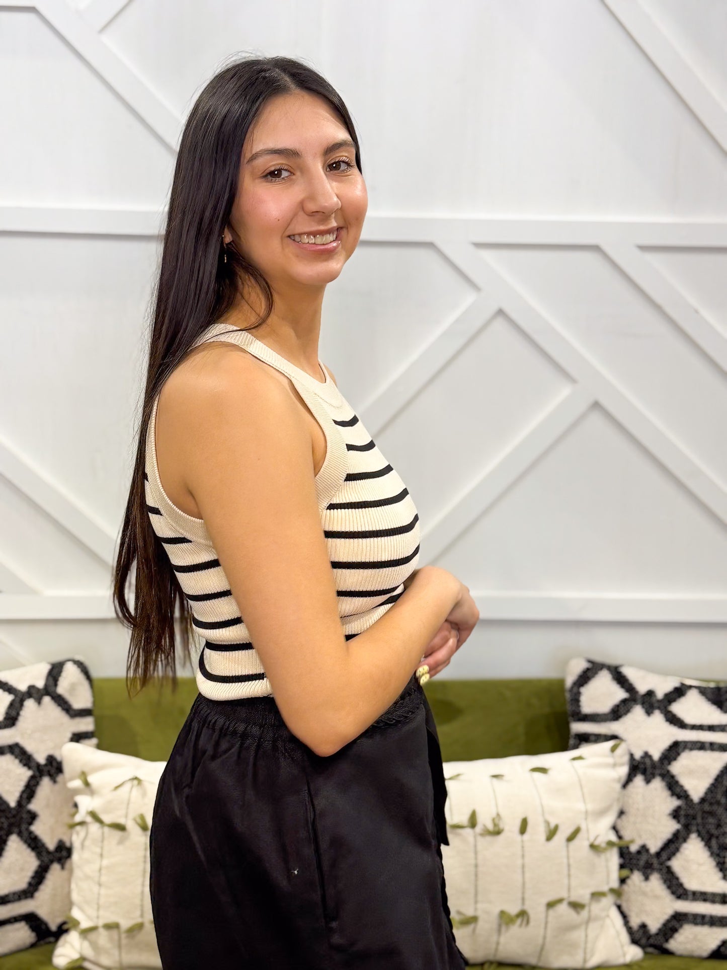Ann Striped Knit Tank