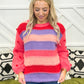 Colorblock Sweater w PomPoms