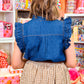 Ruffle Cap Sleeve Top