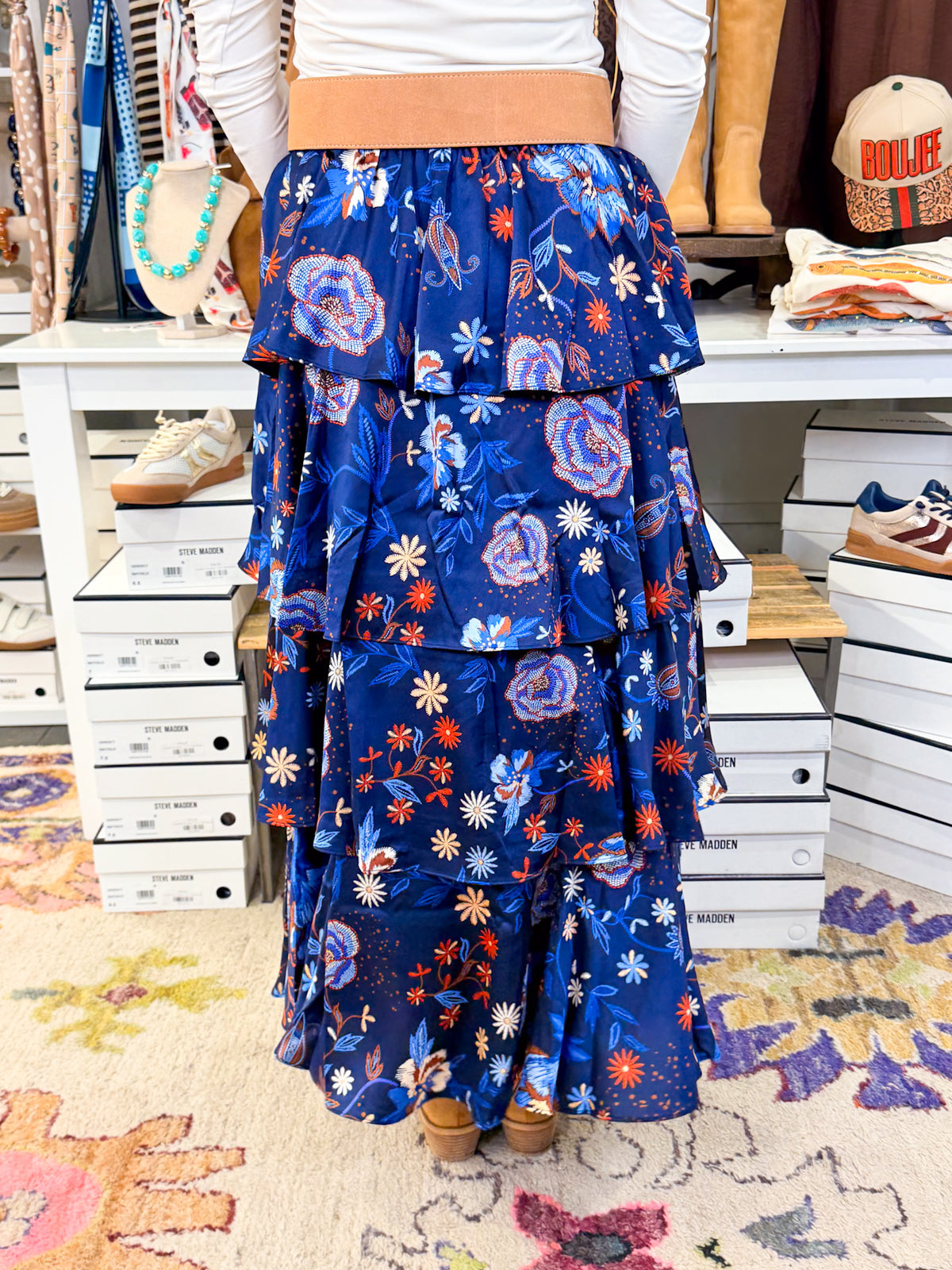 Floral Tiered Maxi Skirt