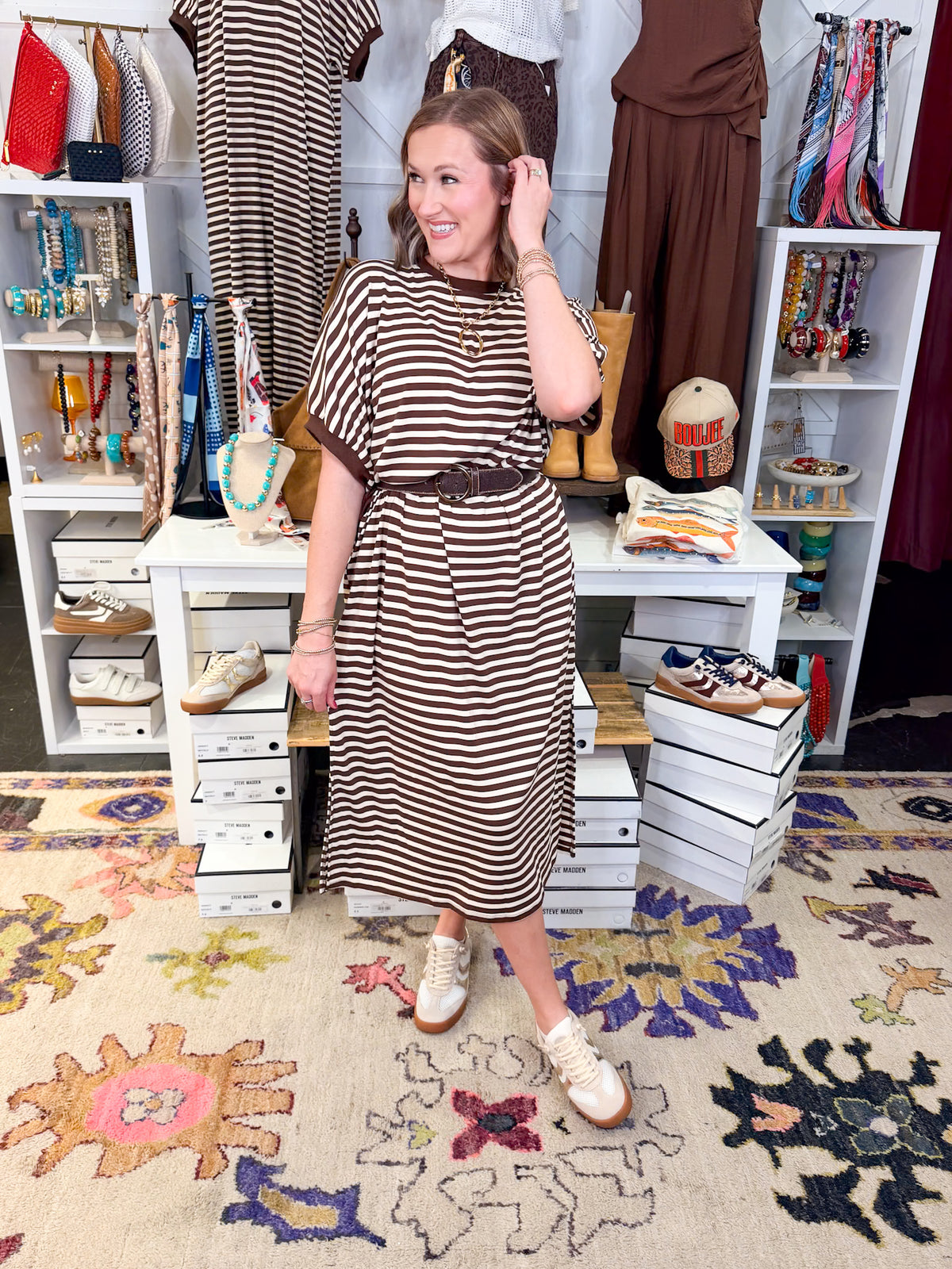 SS Striped Midi Dress