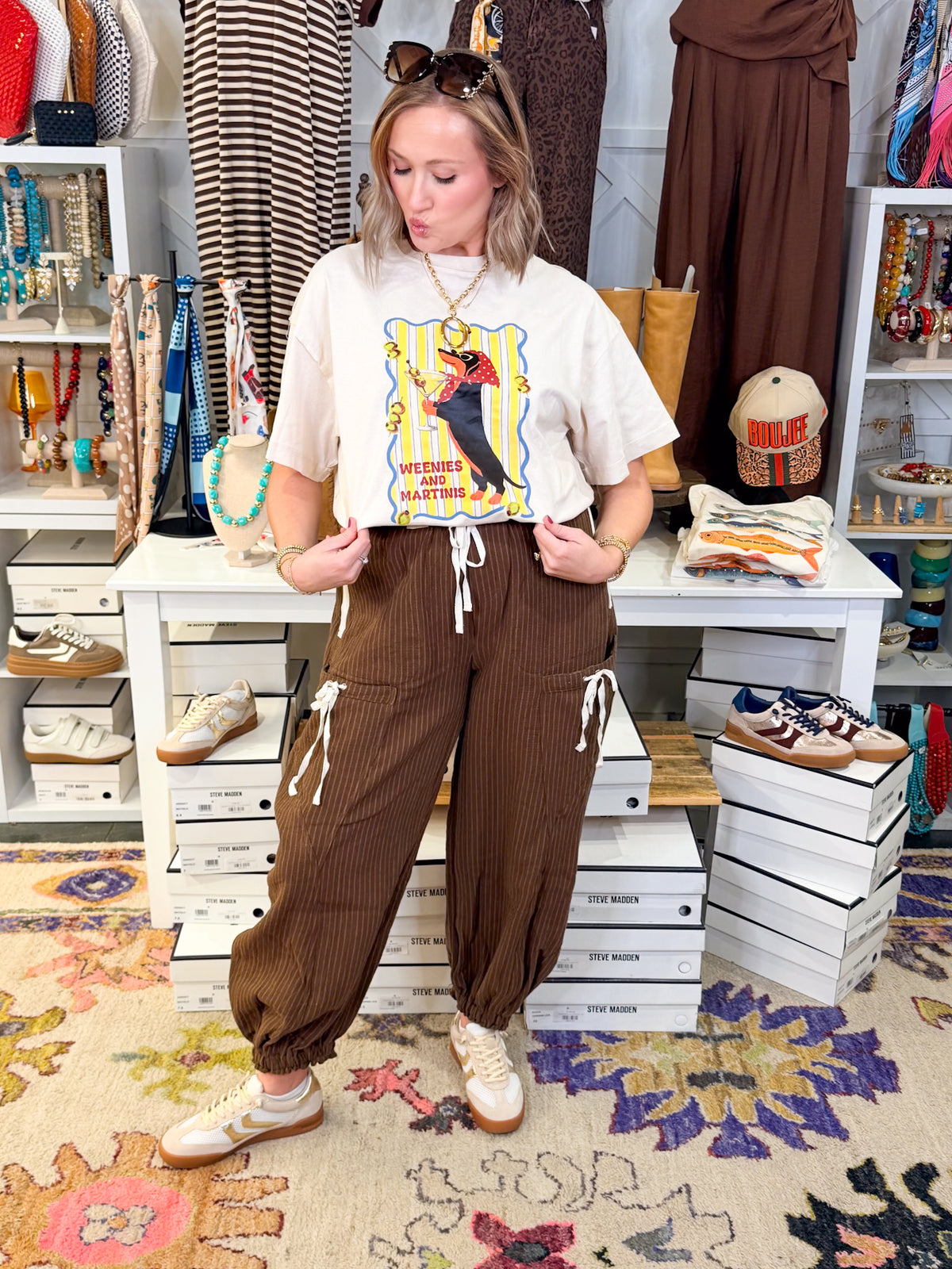 Striped Drawstring Jogger Pants