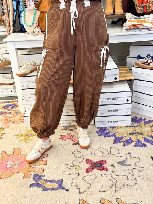 Striped Drawstring Jogger Pants