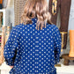 Polka Dot Ruffled Hem Blouse
