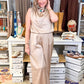Mock Neck Bubble Top Pant Set