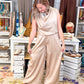 Mock Neck Bubble Top Pant Set