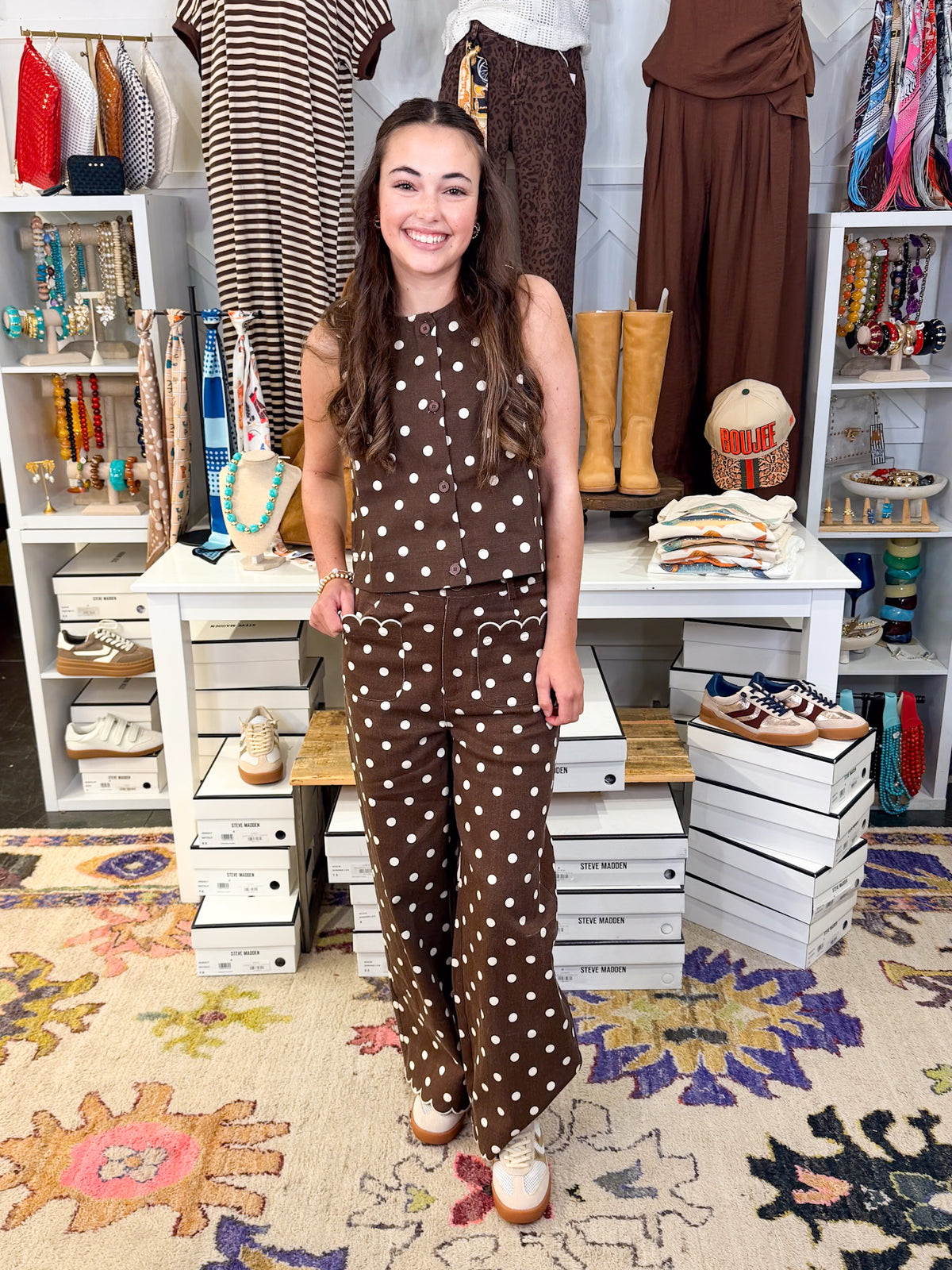 Polka Dot Sleeveless Pant Set