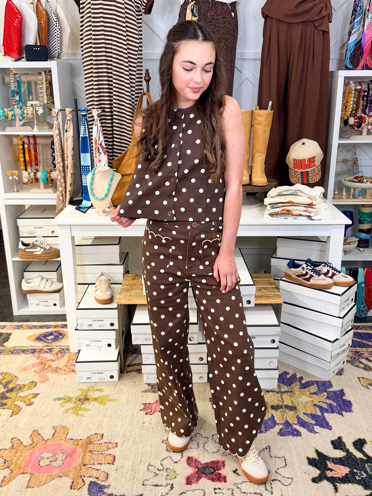 Polka Dot Sleeveless Pant Set