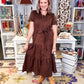 Tiered Suede Midi Dress
