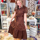 Tiered Suede Midi Dress