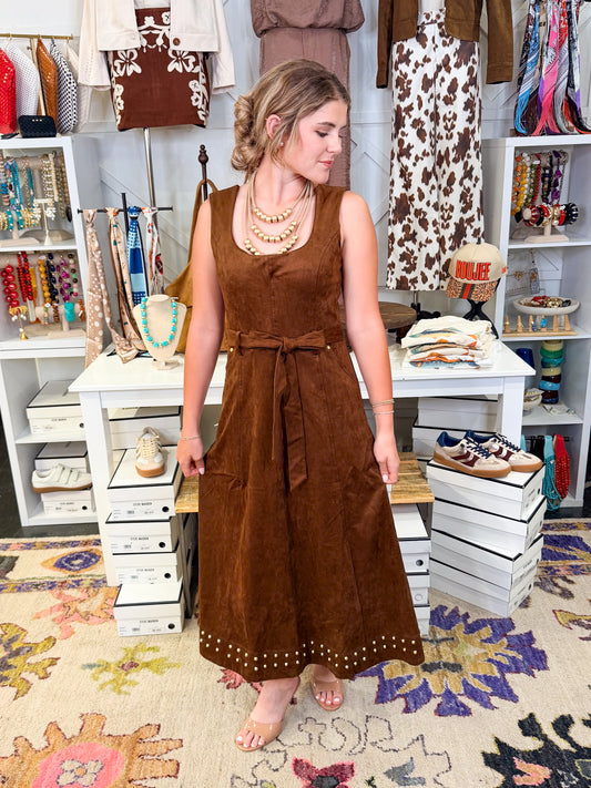 The Annie Suede Midi Dress