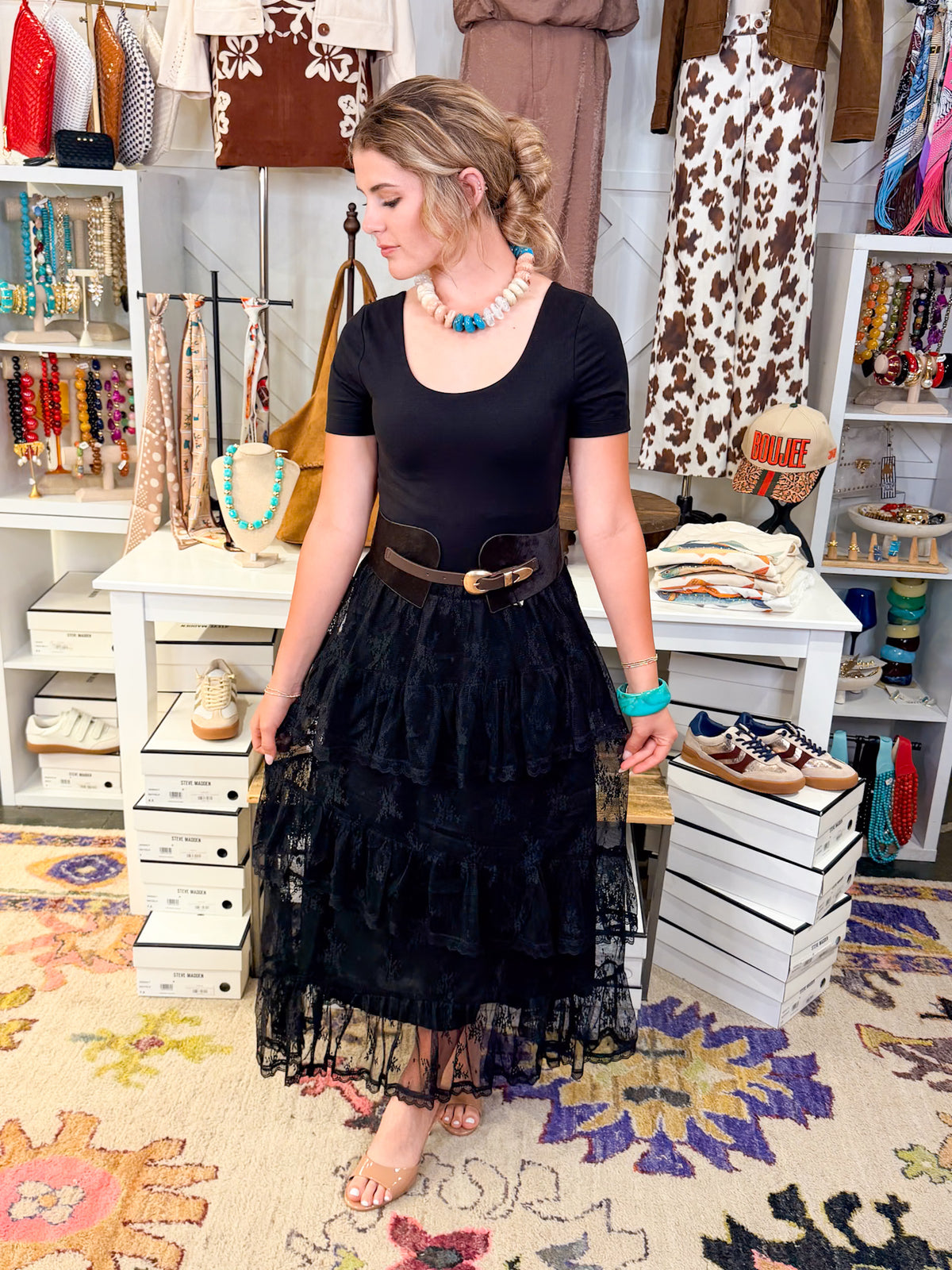 Mesh Tiered Skirt