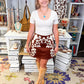 Lila Suede Embroidered Skirt