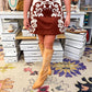 Lila Suede Embroidered Skirt