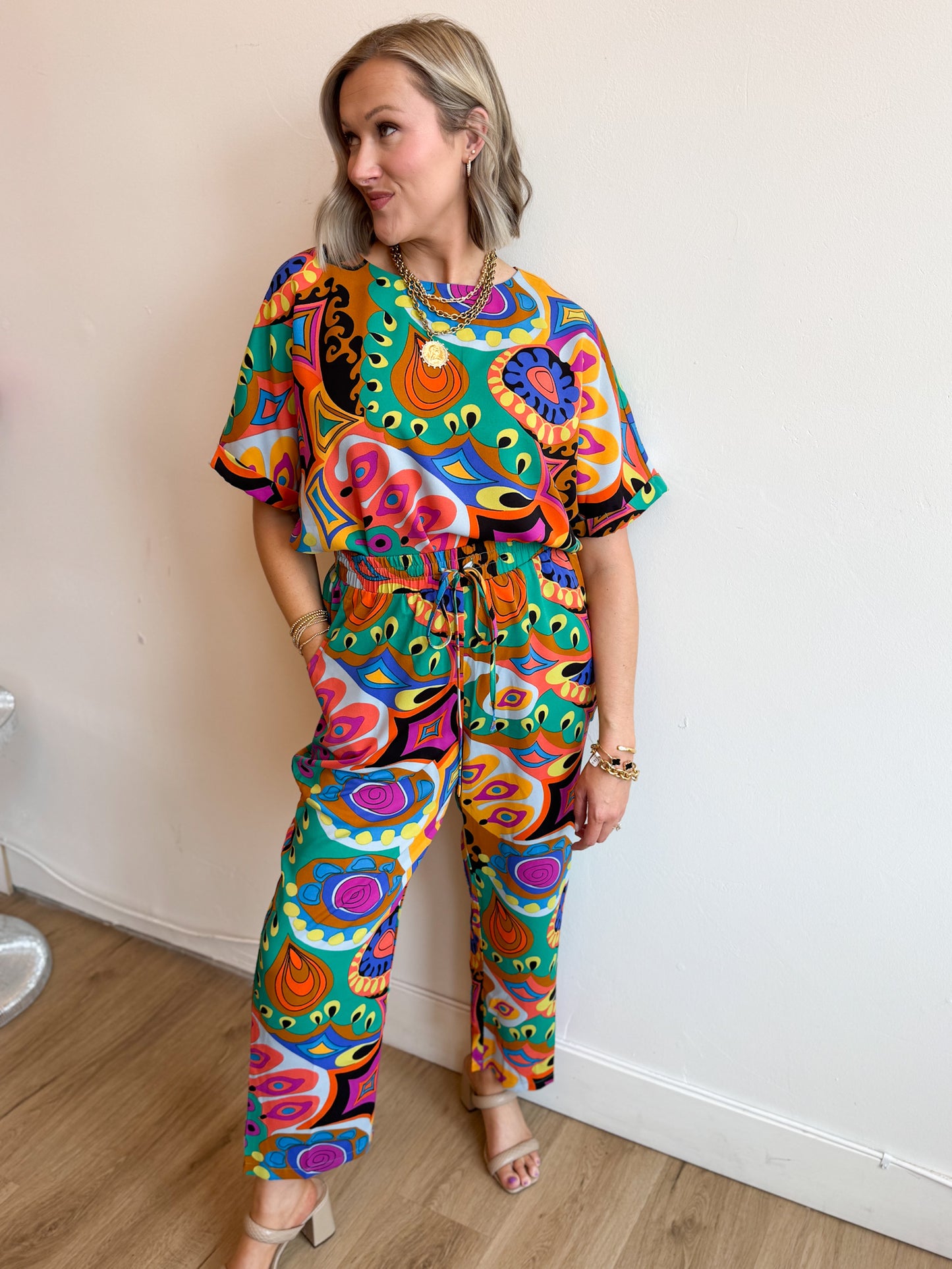Satin Print Lounge Set