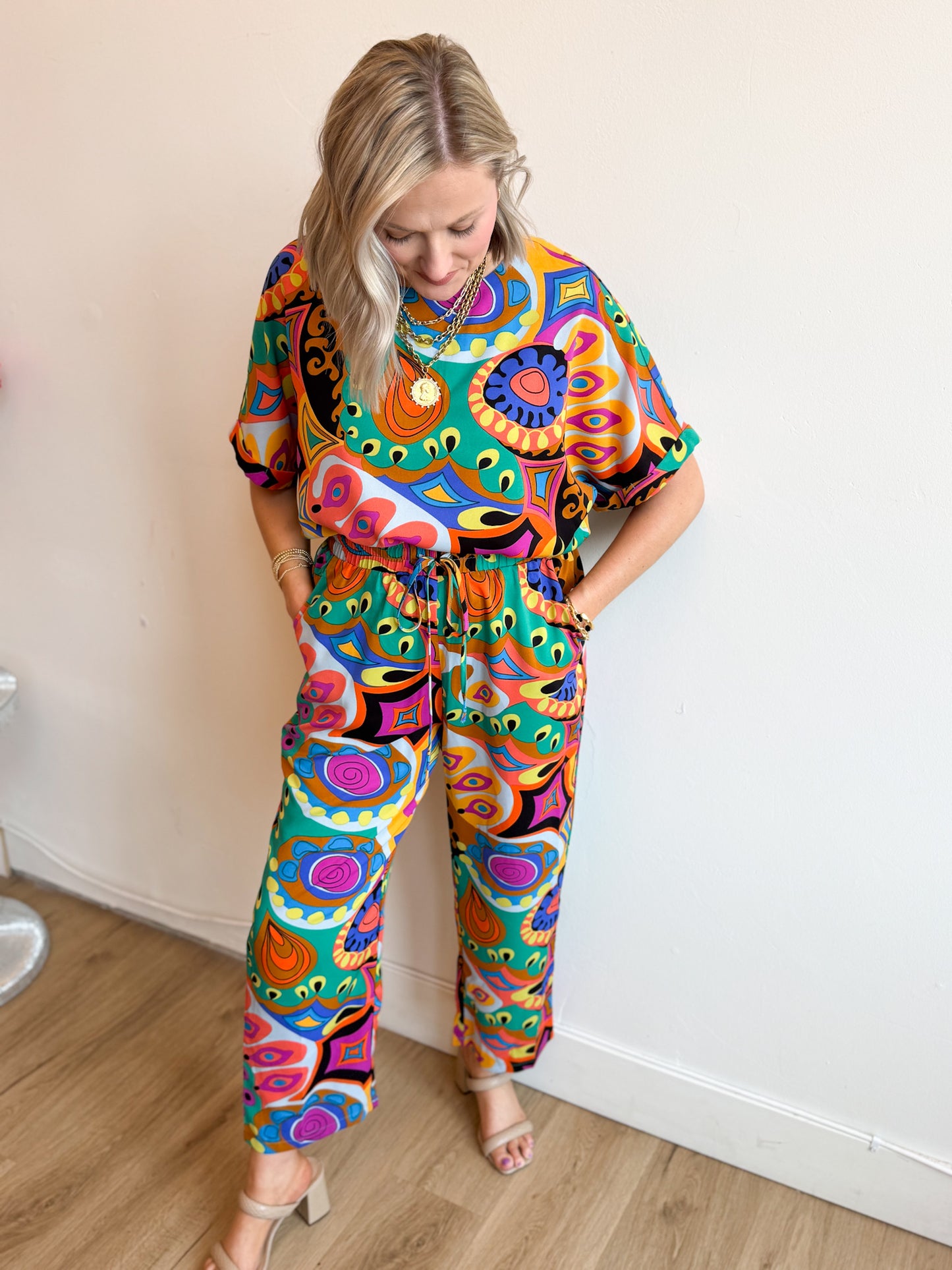Satin Print Lounge Set