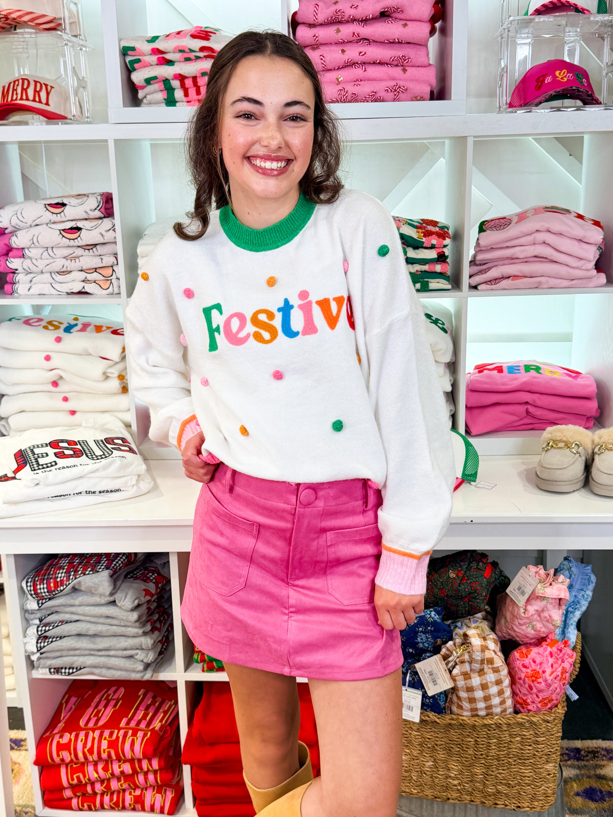 FESTIVE Pompom Sweater