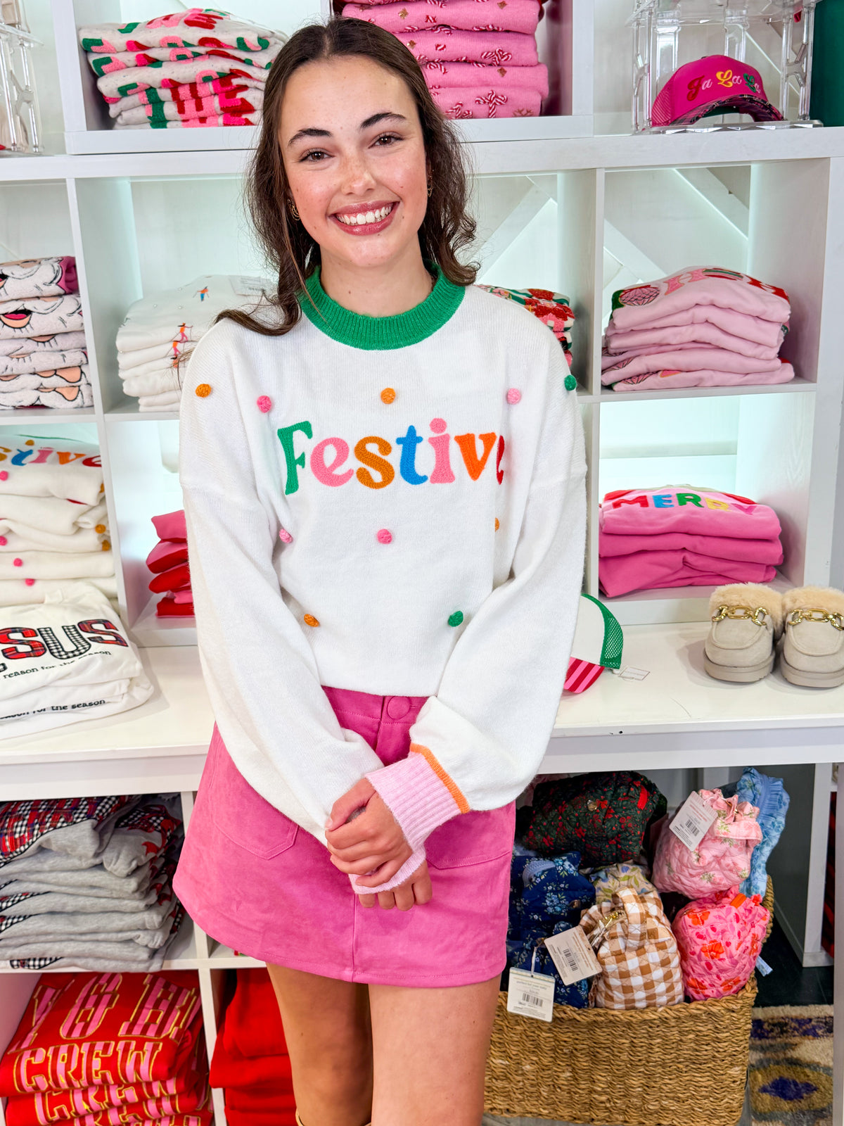 FESTIVE Pompom Sweater