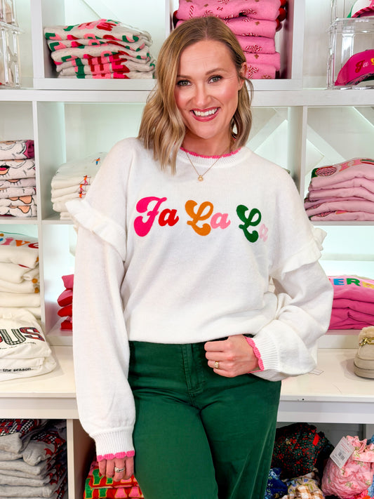 FA LA LA Ruffle Sleeve Sweater