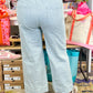 Stripe MidRise Drawstring Jeans