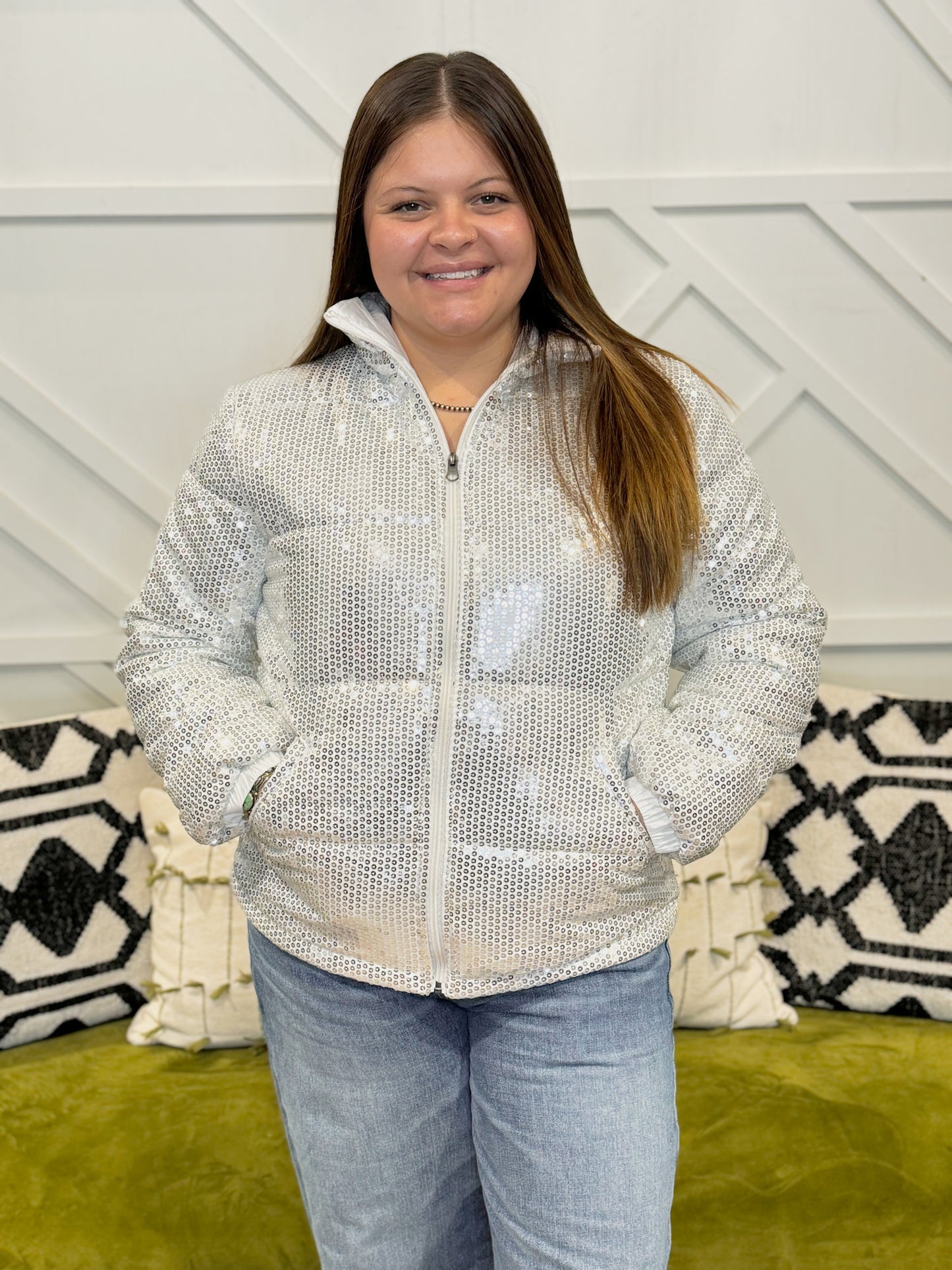 Sequin Puffer Jacket