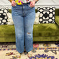 Vintage Wash Wide Leg w Destroy Jean