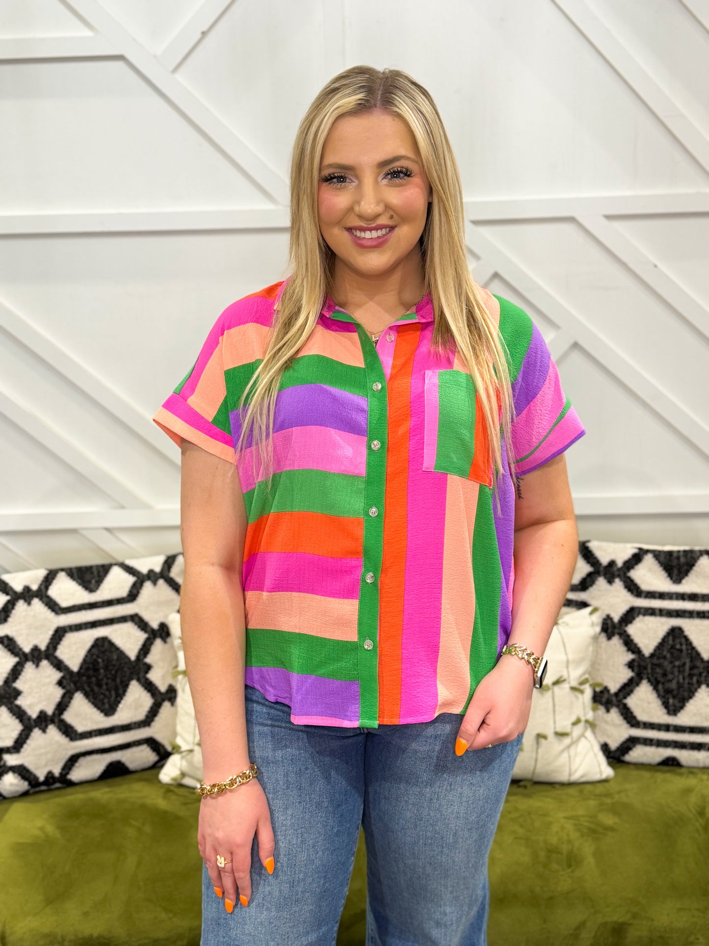 Clark Multi Stripe Blouse