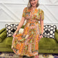 Tile Printed Midi Dress