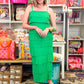 Pleated Layered Midi Dress
