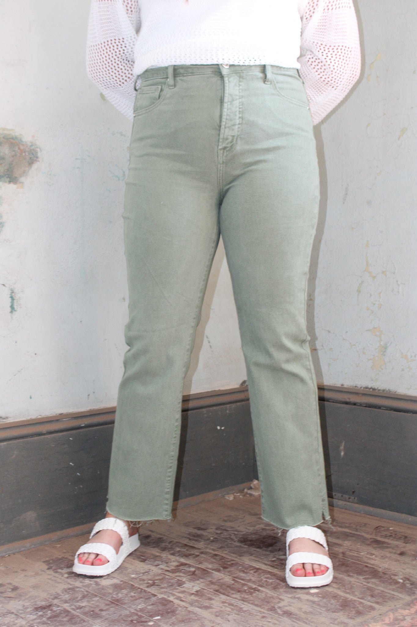 Tummy Control Olive Jeans