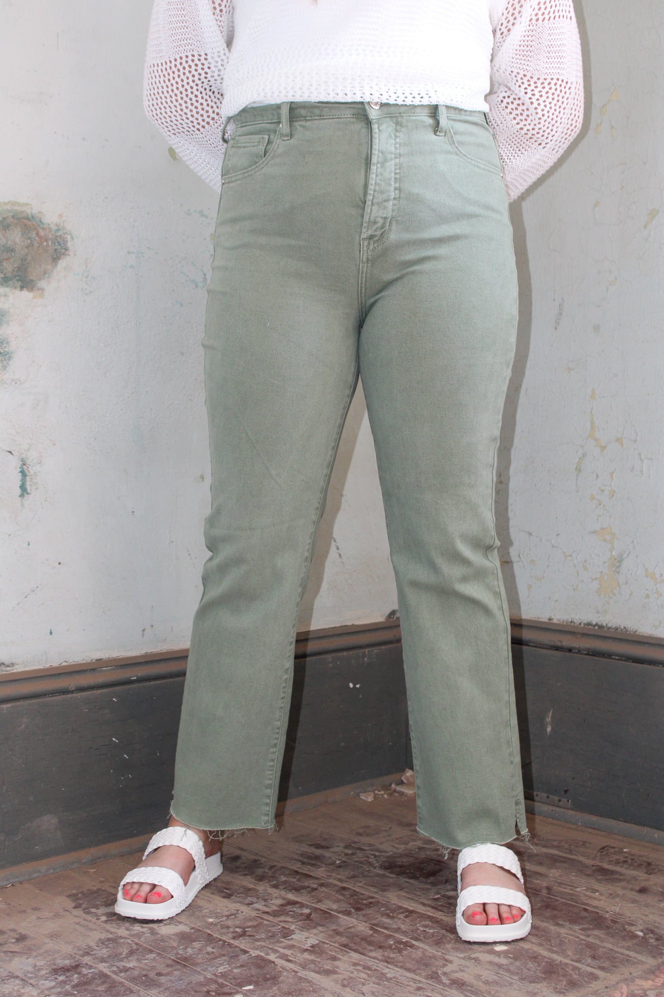 Tummy Control Olive Jeans