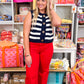 Lennon Striped Knit Top