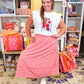 Red Gingham Midi Skirt