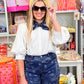 Bubble Sleeve Cotton Blouse