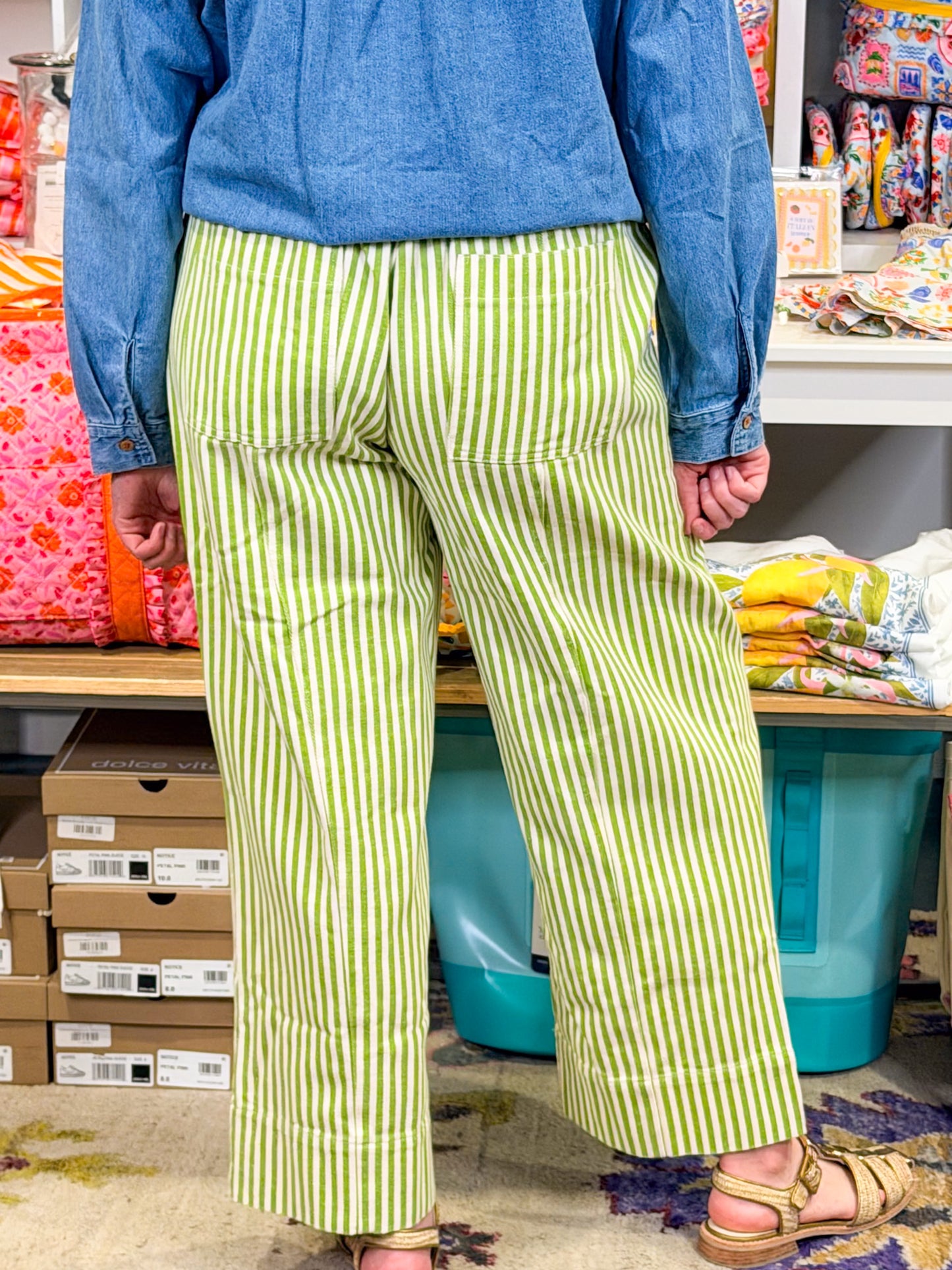 Sage Natural Stripe Pant