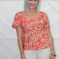 Genevieve Floral Tie Back Top