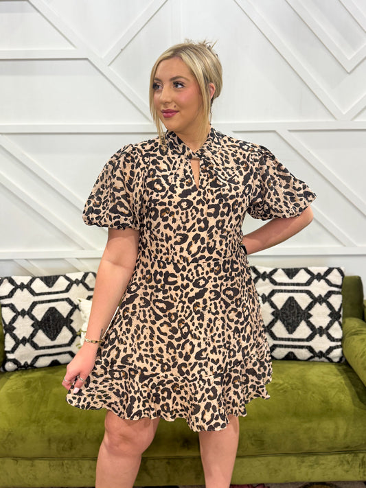 Cheetah Print Mini Dress