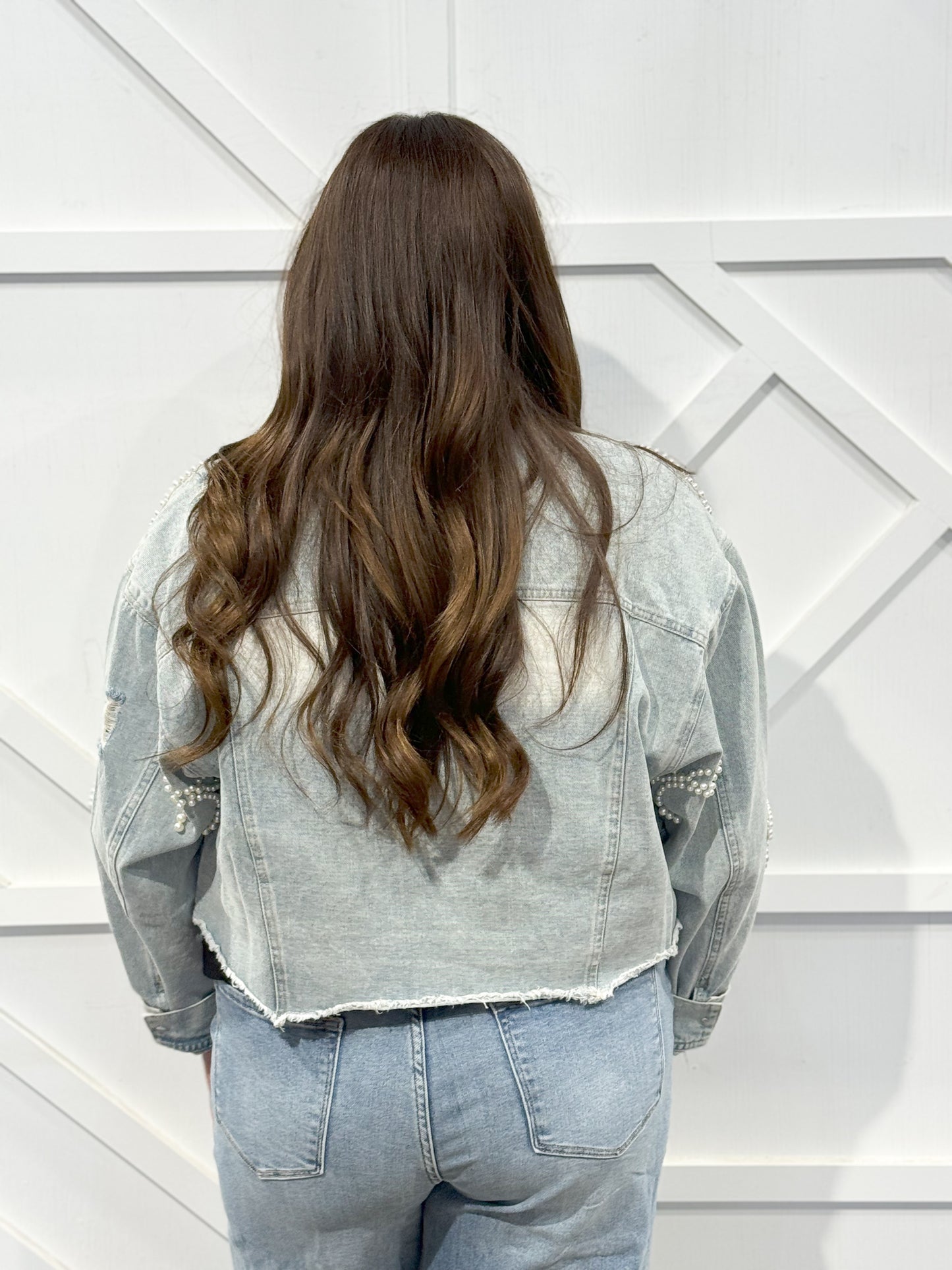 Pearl Bow Cropped Jacket