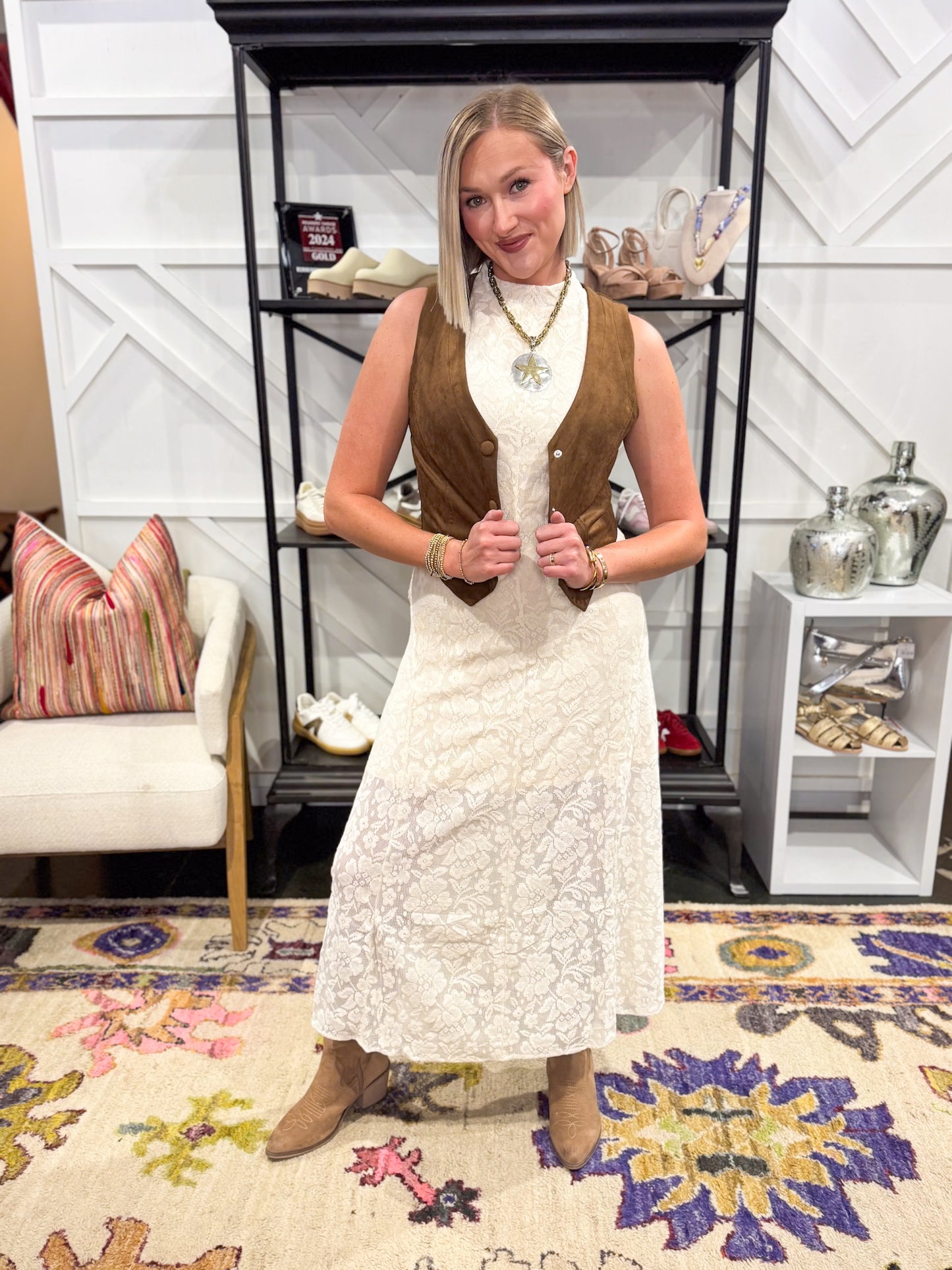 Savannah Lace Midi Dress