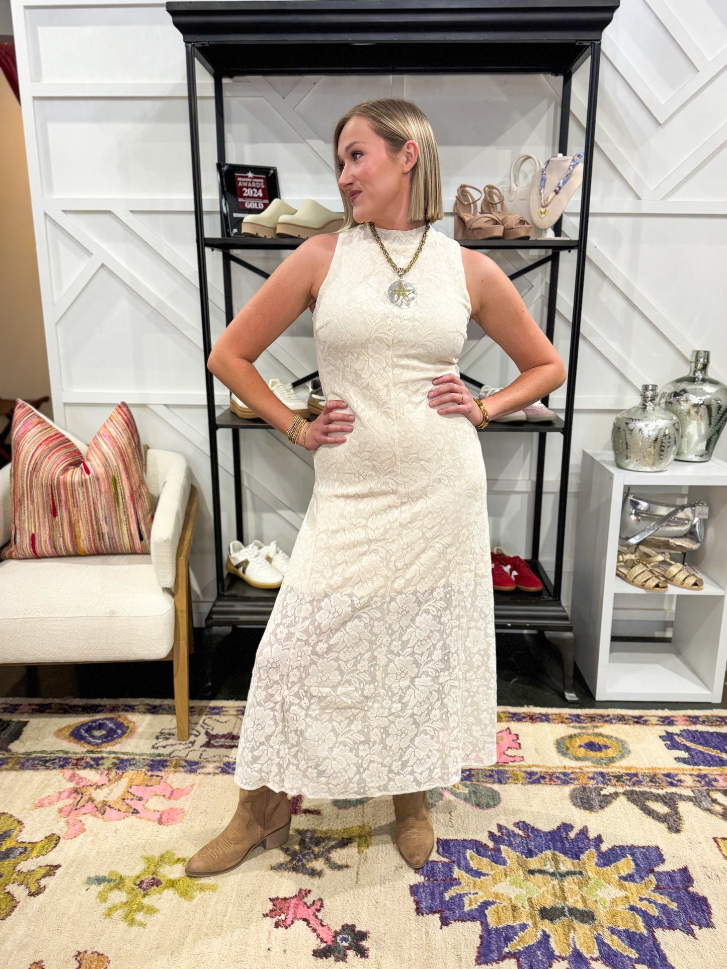 Savannah Lace Midi Dress