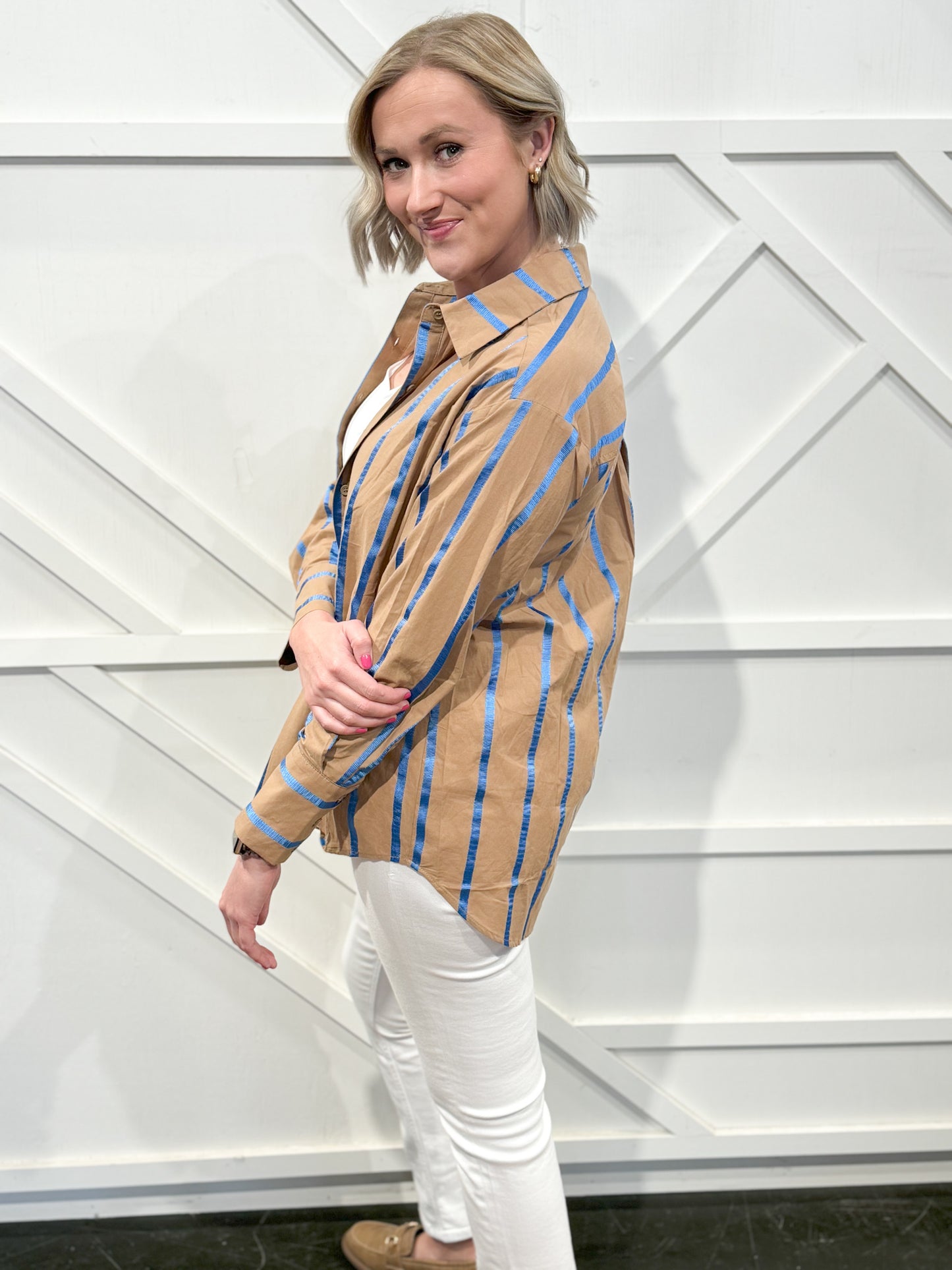 Liza Striped Button Up