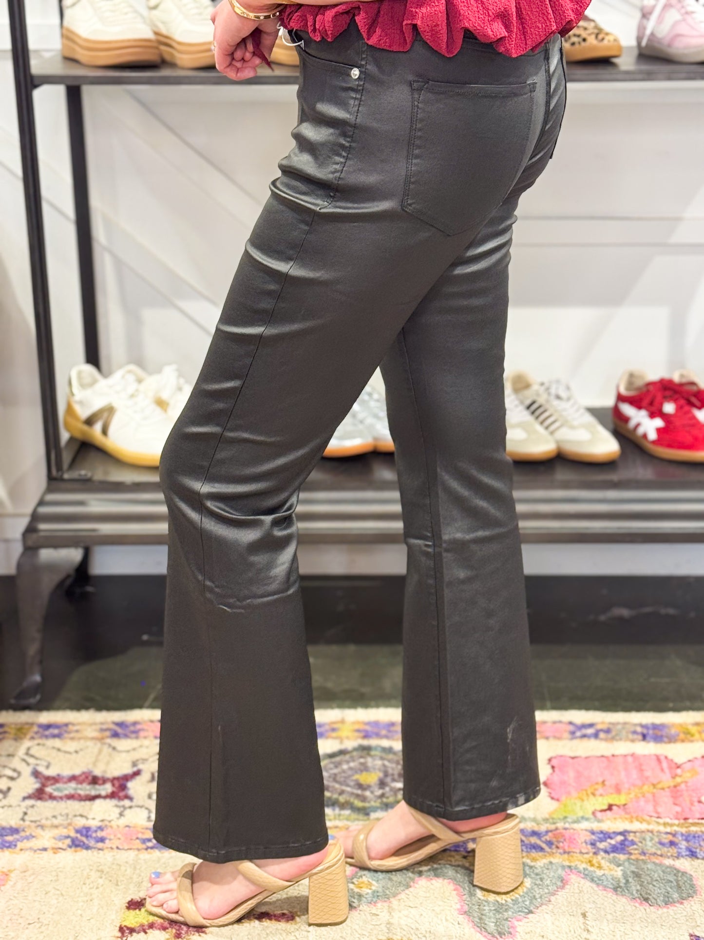 Jaxtyn Black Pleather Jean