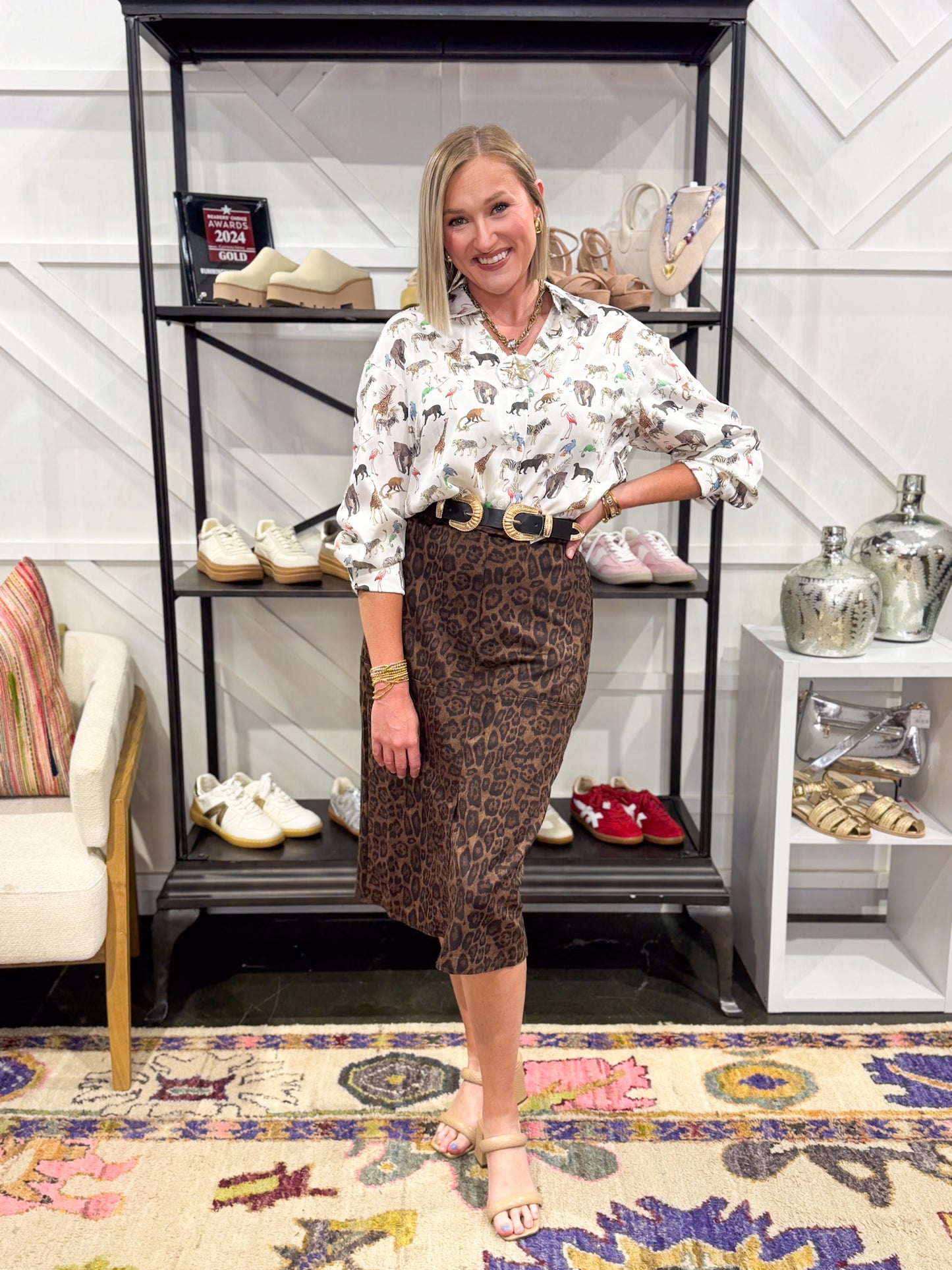 Cheetah Suede Skirt