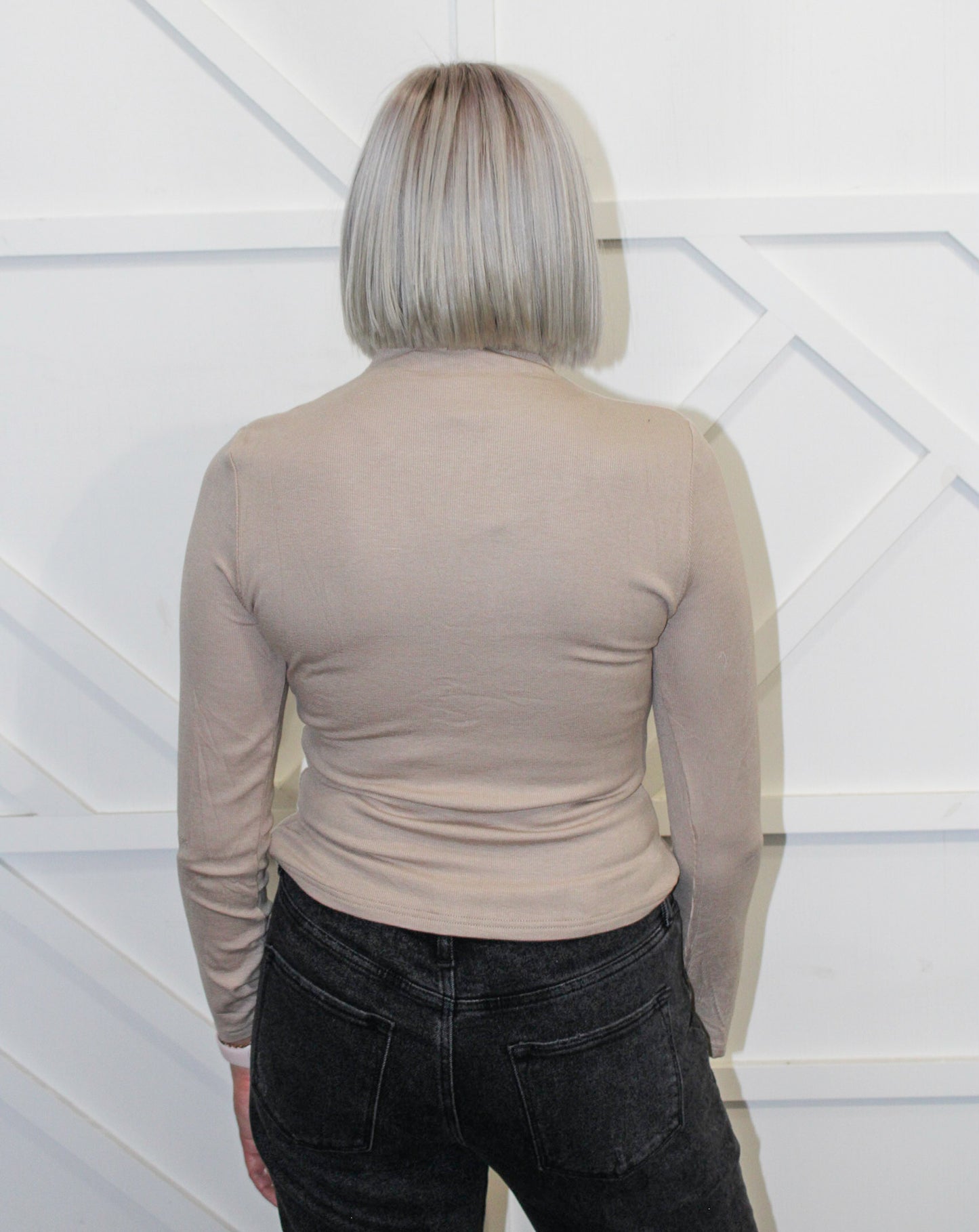 Penny Ribbed Mock Neck Top