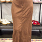 Brown Suede Long Skirt